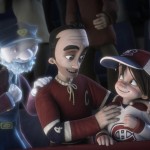 Alex, papa et papi au match des Canadiens